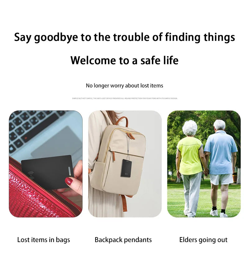 Ultra Slim Tracking Card Wireless Charging With Apple Find My IPX68 Waterproof Thin Tracker Keys Suitcase Bag Locator