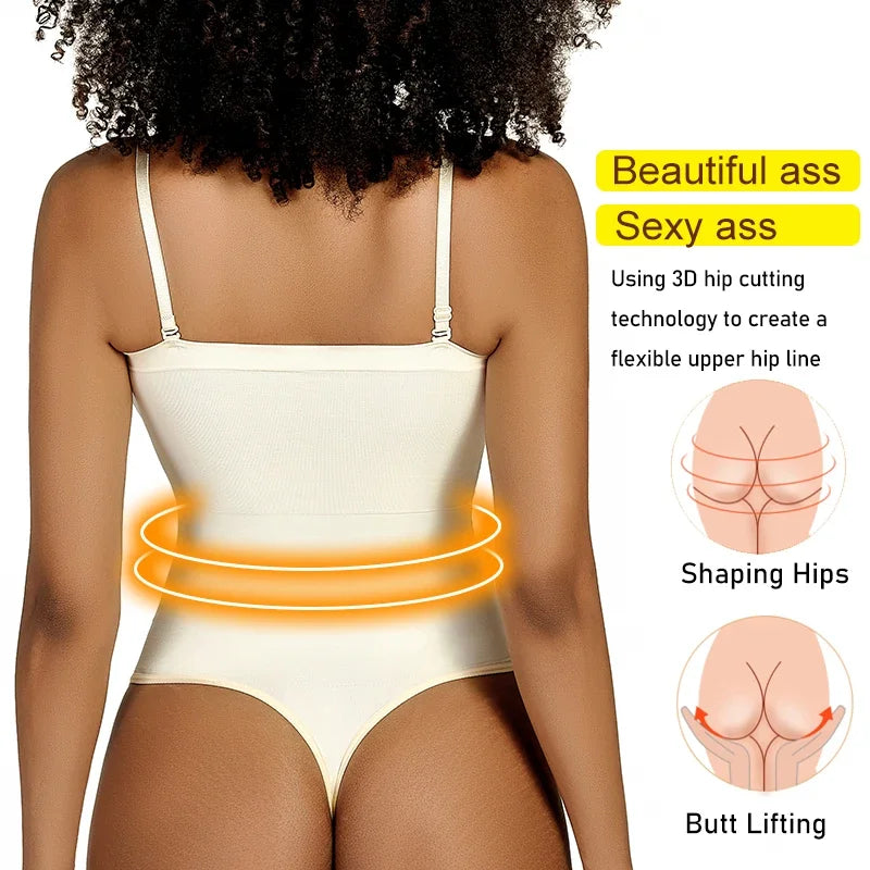 Women Tummy Control Thong Bodysuit – Slimming Compression Shapewear
