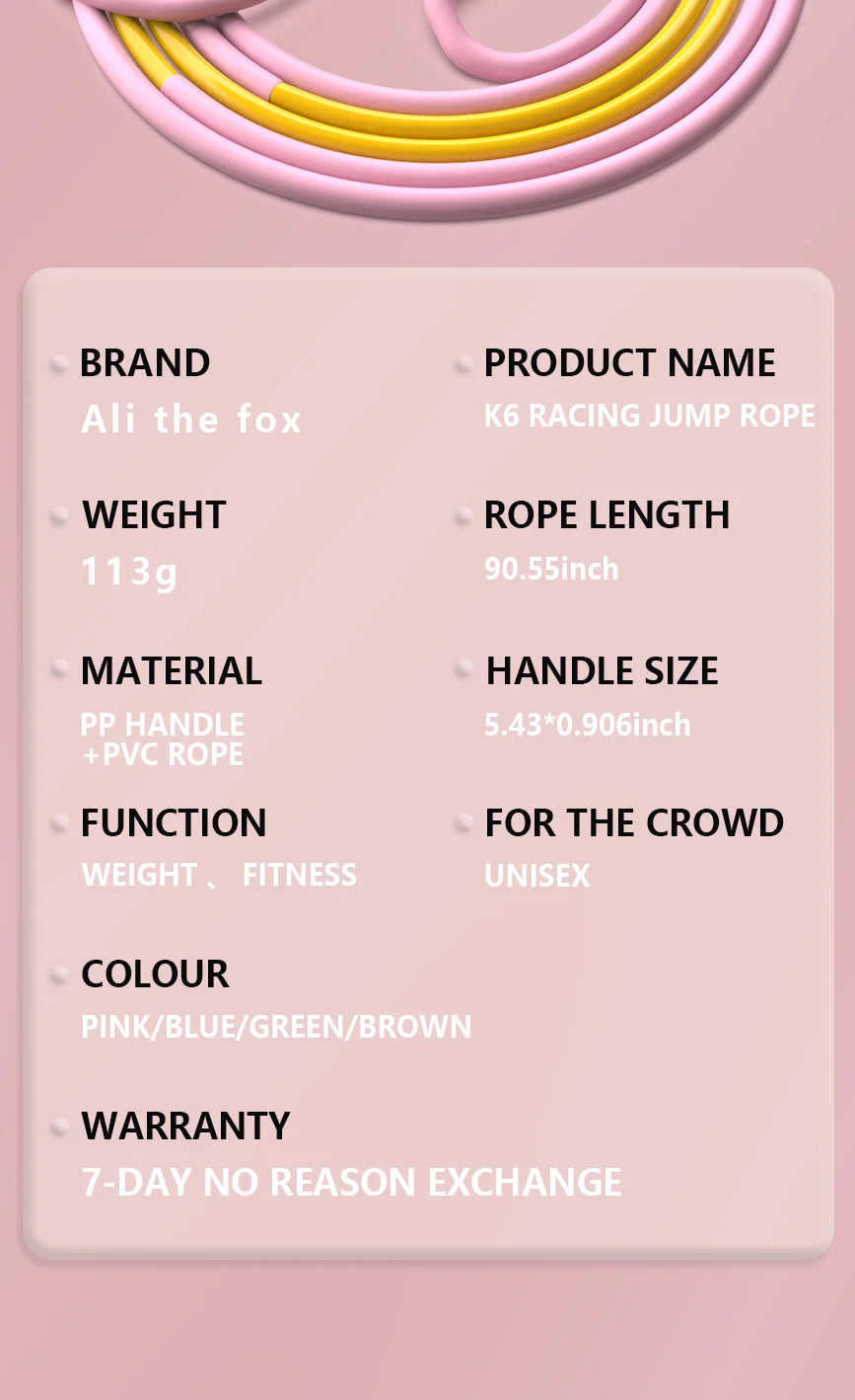 Jump Rope 2.3m for Fitness and Exercise – Skipping Rope for Cardio, Boxing, and Weight Loss – Speed Rope perfect for Men & Women