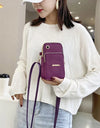 Mobile Phone Crossbody Bags Shoulder Bag Cell Phone Pouch With Headphone Plug 3 Layer Wallet