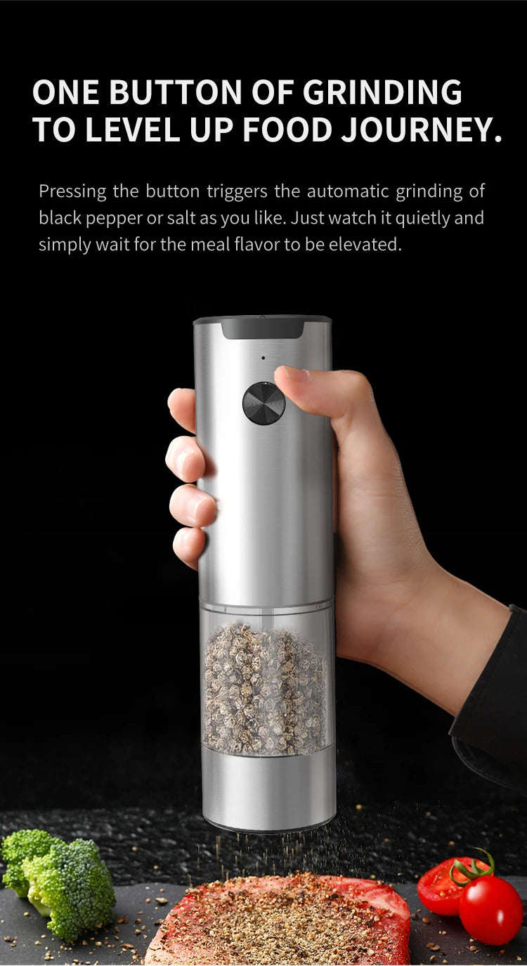 Electric Salt And Pepper Grinder With Adjustable Coarseness Refillable Mills Battery Powered Pepper Grinder Kitchen Gadget Tool