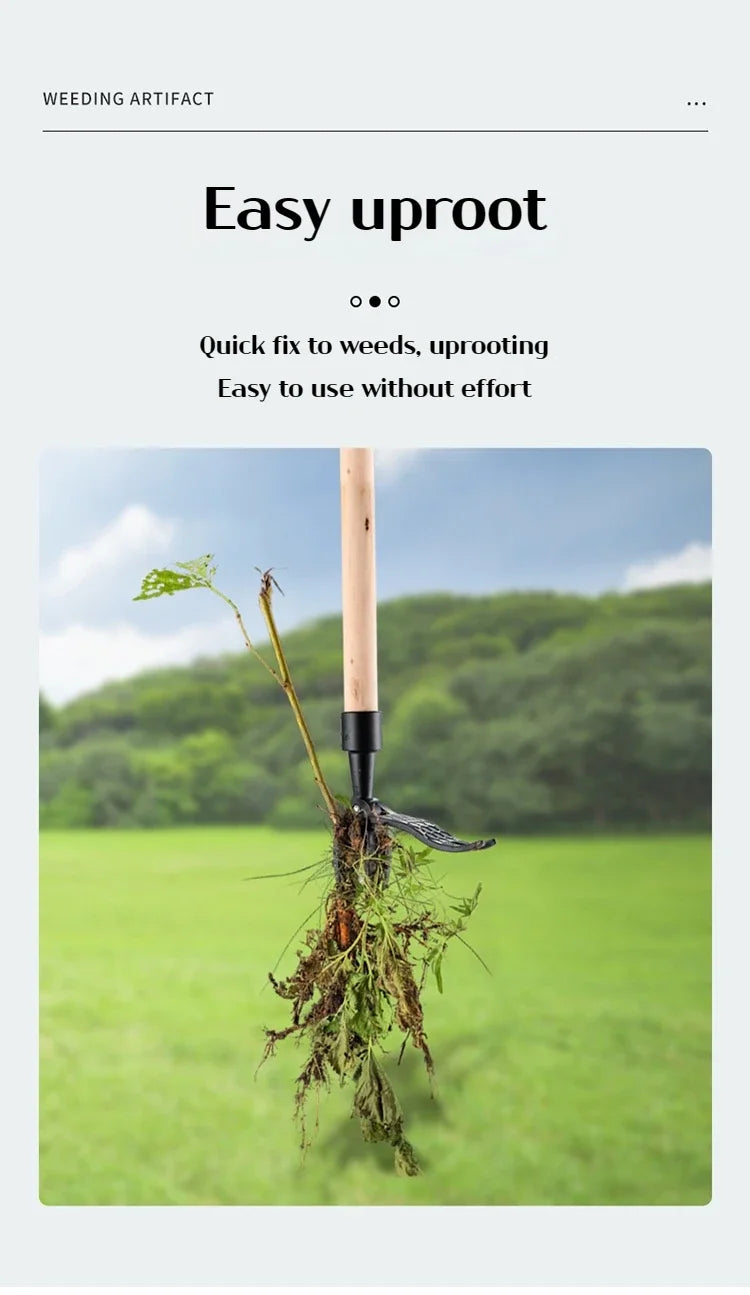 Portable Handheld Weeder Manual Weeding Tool for Root Removal Stand-Alone Design (No Pole)