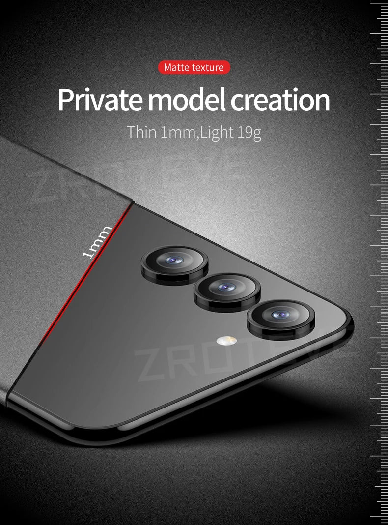 Zroteve Slim Matte Hard PC Case for Samsung Galaxy S26 Ultra / S25 Edge / S24 / S23 – Lightweight Protective Cover