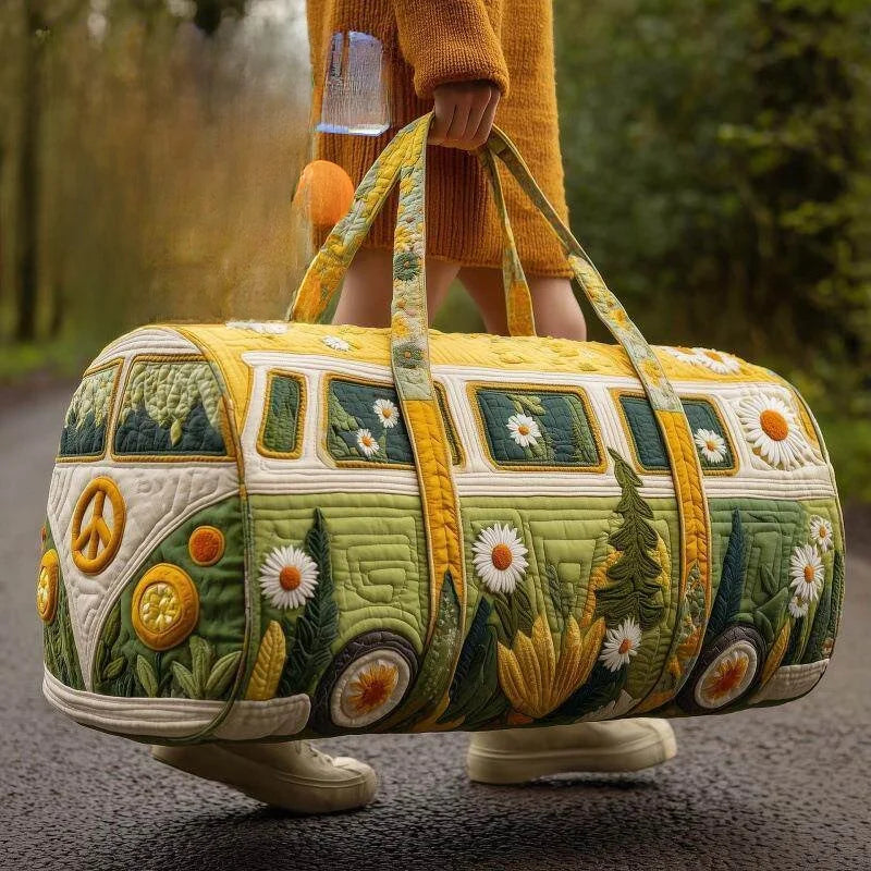 Scenic Print Quilted Travel Duffle Bag Multi Function Sports Tote