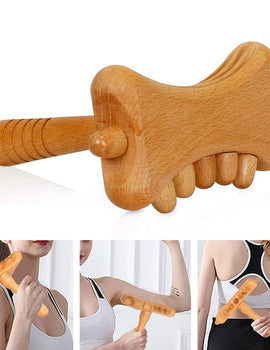 1 PC Wood Massage Stick Wooden Therapy Massage Tools, Home Gua Sha Lymphatic Drainage Tool,Relief Muscle Soreness Anti Cellulite