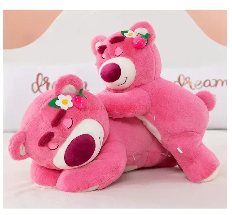 Disney Kawaii Toy Story Lotso Bear Strawberry Sofa Plush Pillow Stuffed Toys  Girls Friends Festivals Birthday Gift