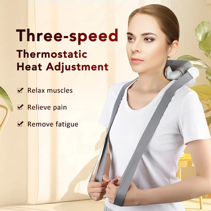 Neck Shoulder Massager Electric Shoulder and Neck Massage Device Deep Tissue Shiatsu Back Massagers Hot Compress Relaxation