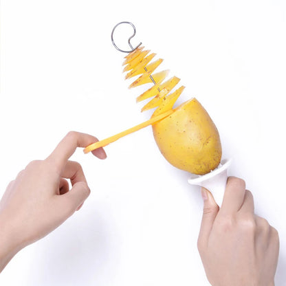 Spiral Potato Cutter Twisted Slice Potato Tower Whirlwind Potato Cut Diy Creative Fruit and Vegetable Spiral Slicer for Kitchens