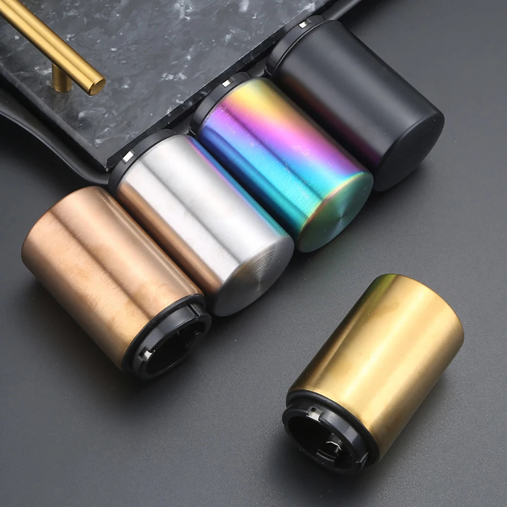 Stainless Steel Beer Bottle Opener Kitchen Accessories Beer Soda Supplies Kitchen Tool Cap Red Wine Bottle Automatic Opener Bar