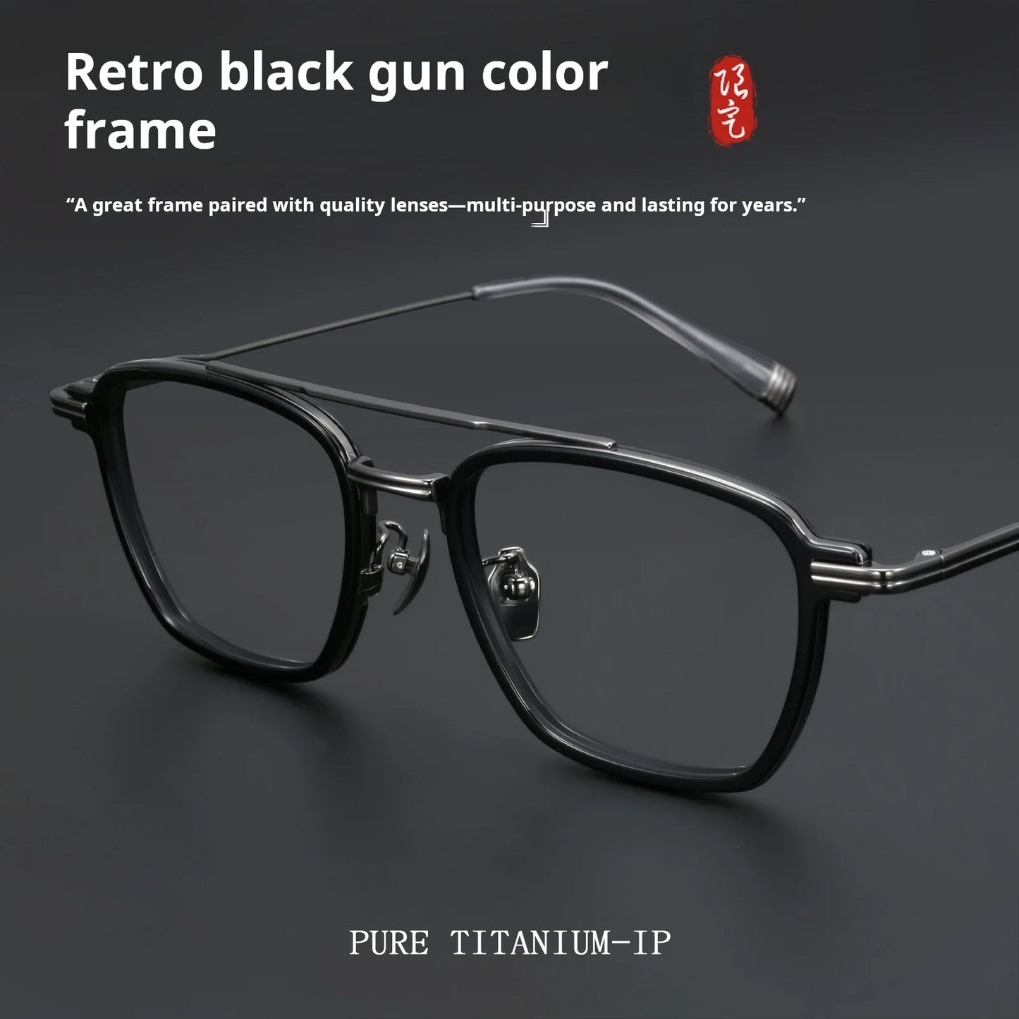 Luxury Lightweight Titanium Pilot Double Bridge Eyeglasses Frames