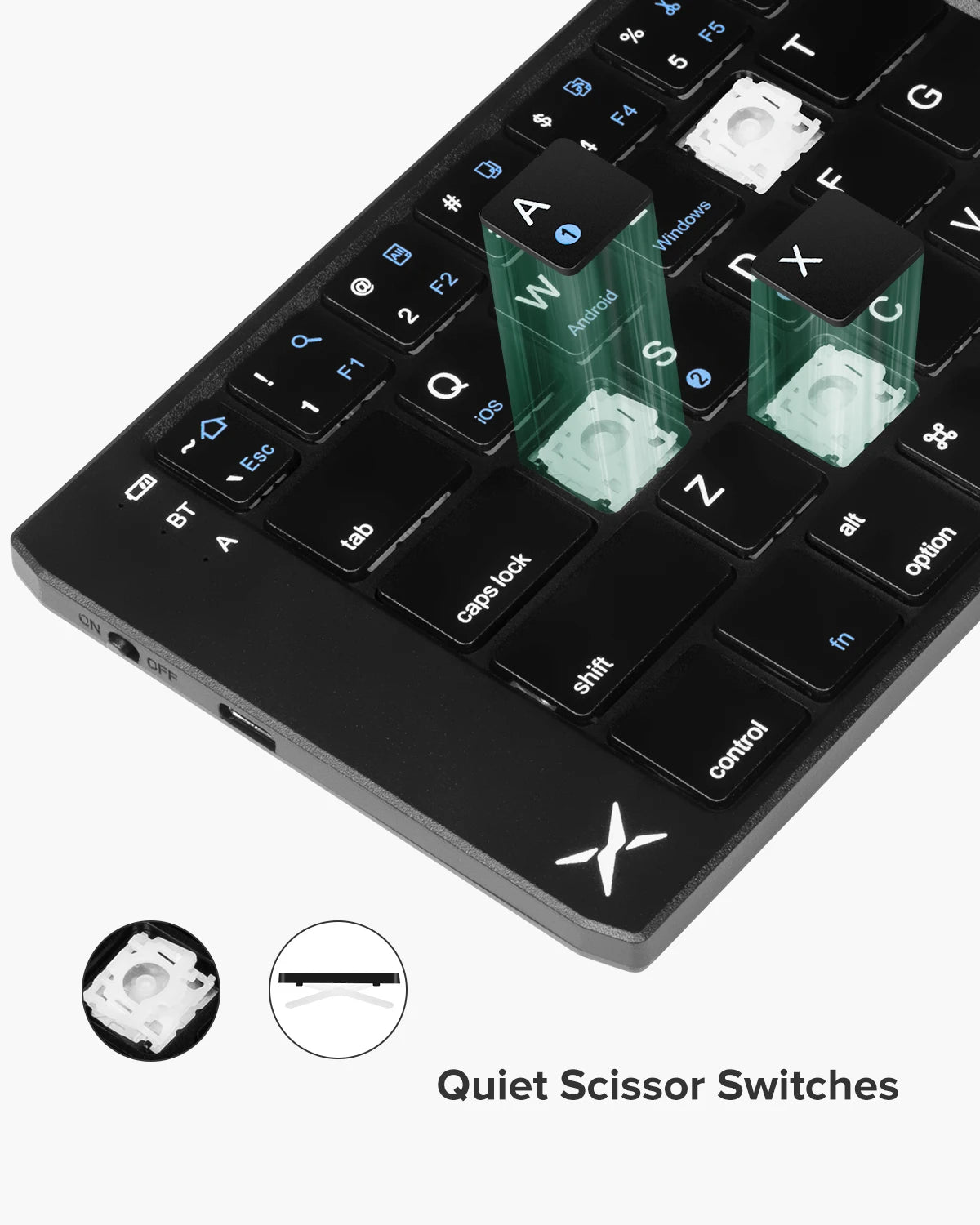 Delux KF19 Folding Bluetooth Keyboard – Ultra Slim Portable