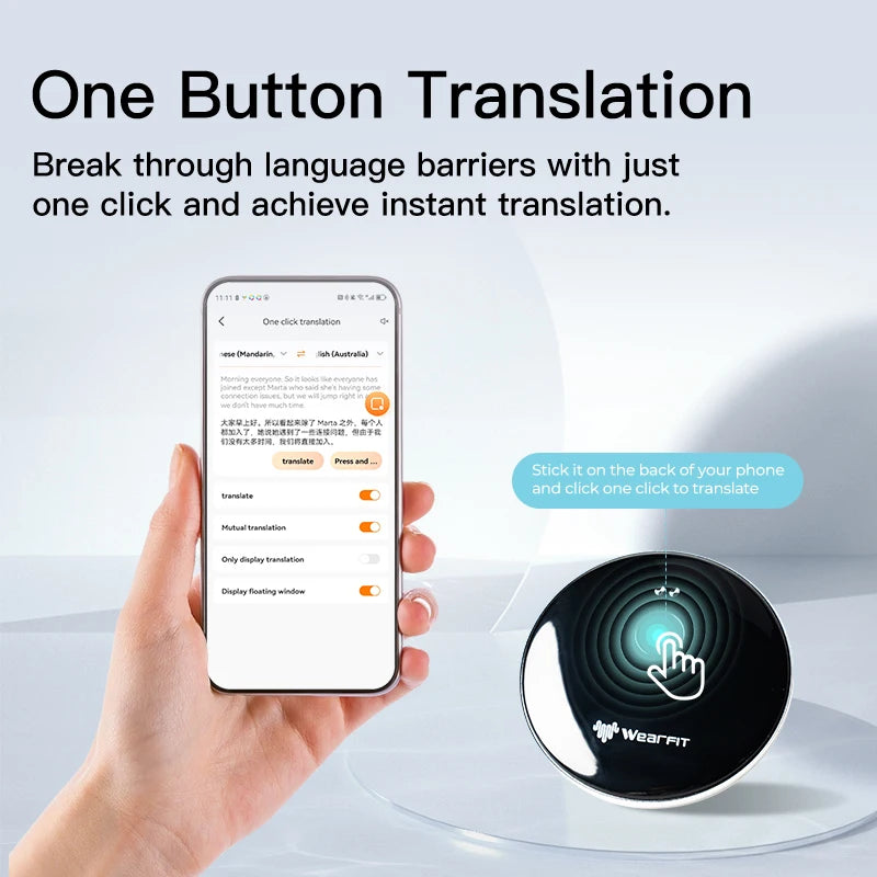 Mini AI Voice Assistant Accurate Translator 137 Languages Video Photo Record Translate Simultaneous Interpretation Translation