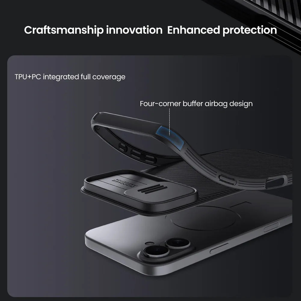 CamShield Pro Magnetic Phone Case For iPhone 16 Plus Case Camera Slider Protection Hard PC + TPU Shockproof Back Cover