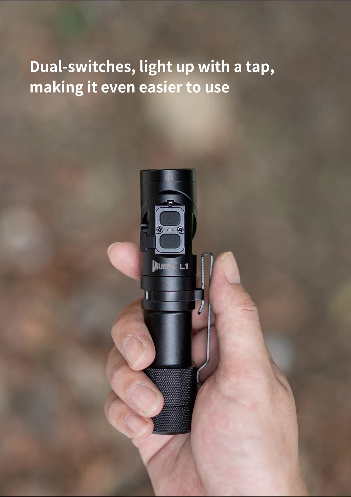 2000 Lumen Rechargeable Swivel Head Dual Beam LED Flashlight With Magnetic Tail