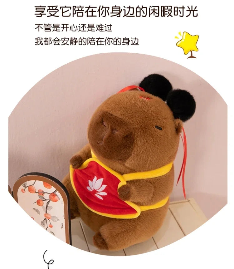 Hot 50cm Nezha Capybara Plush Toys Kawaii Cute Capybara Soft Stuffed Animal Anime Soft Pillow Toy Room Decor Kids Birthday Gift