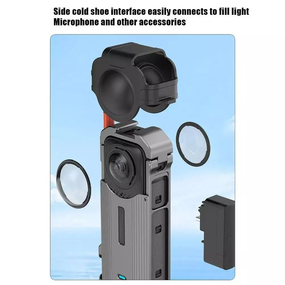 Metal Heat Dissipation ic Rabbit Cage for Insta360 X4 Aluminum Alloy Frame Panoramic Camera Accessories