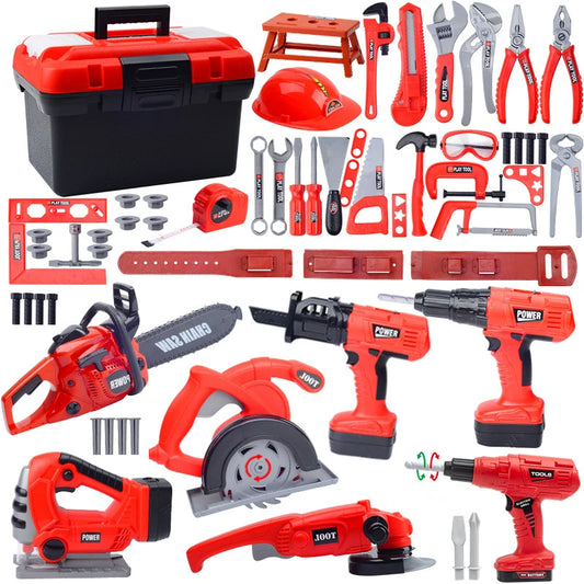 Toolbox Kit Educational Toys Simulation Repair Tools Toys Drill Plastic Game Learning Engineering Puzzle Toys Gifts For Boy