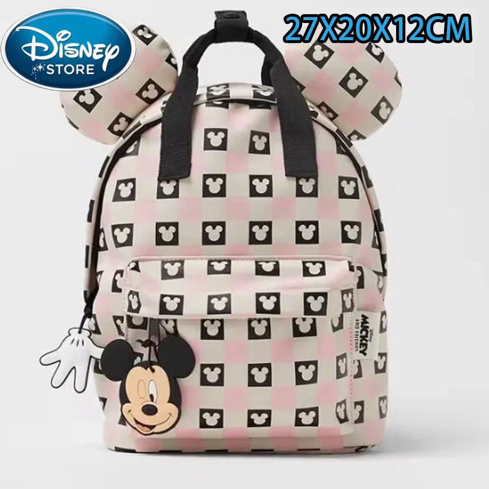 Disney Cartoon Backpack Women's Mickey Mouse Donald Duck Pattern Student School Bag Large Capacity Backpack Girls Shoulder Bag