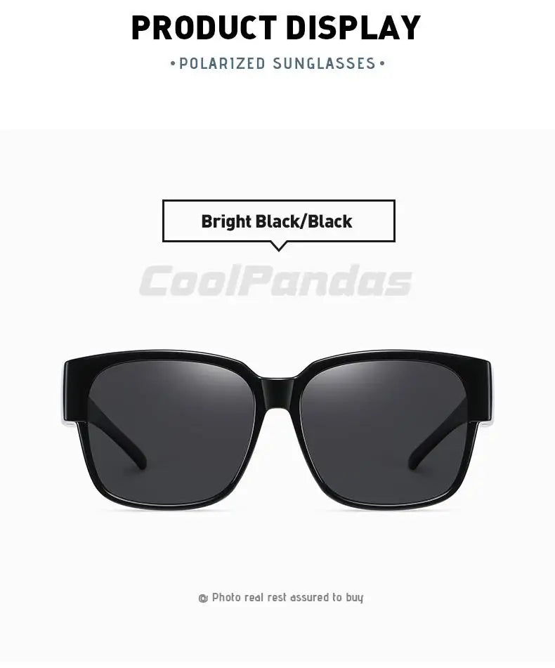 Fit Over Myopia Glasses Cover Polarized UV400 Anti-Glare Sunglasses for Men Women