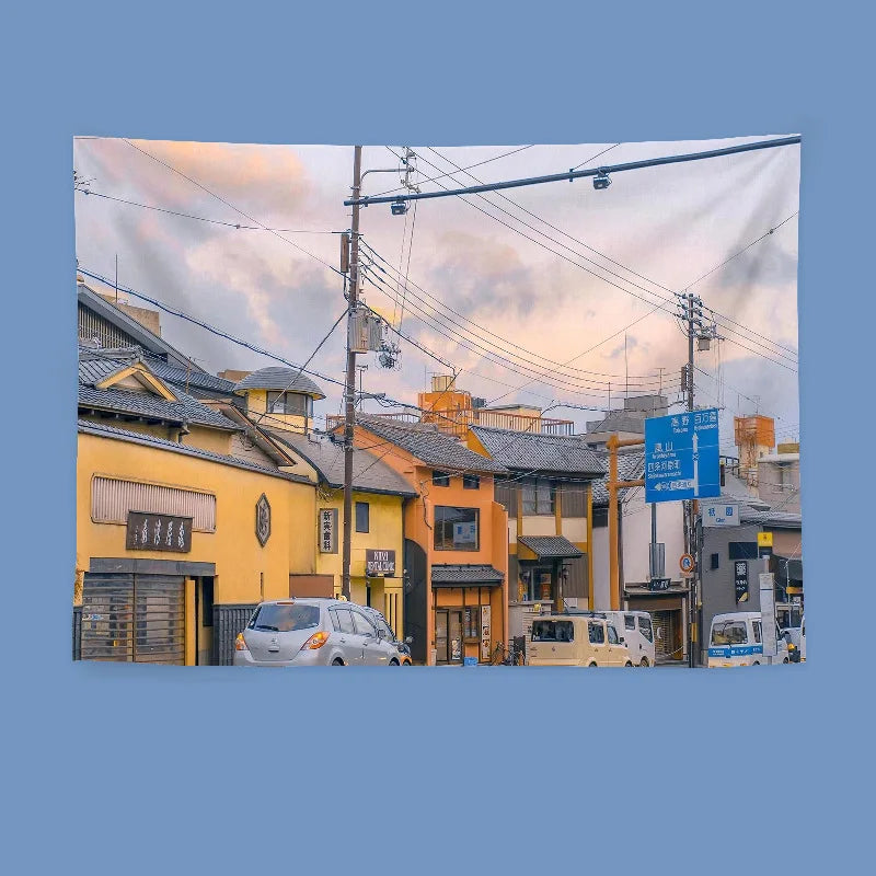 Japanese-Style Tapestry Wall Hanging Bedroom Headboard Wall Decoration Dormitory Wall Hanging Wall Background Decoration