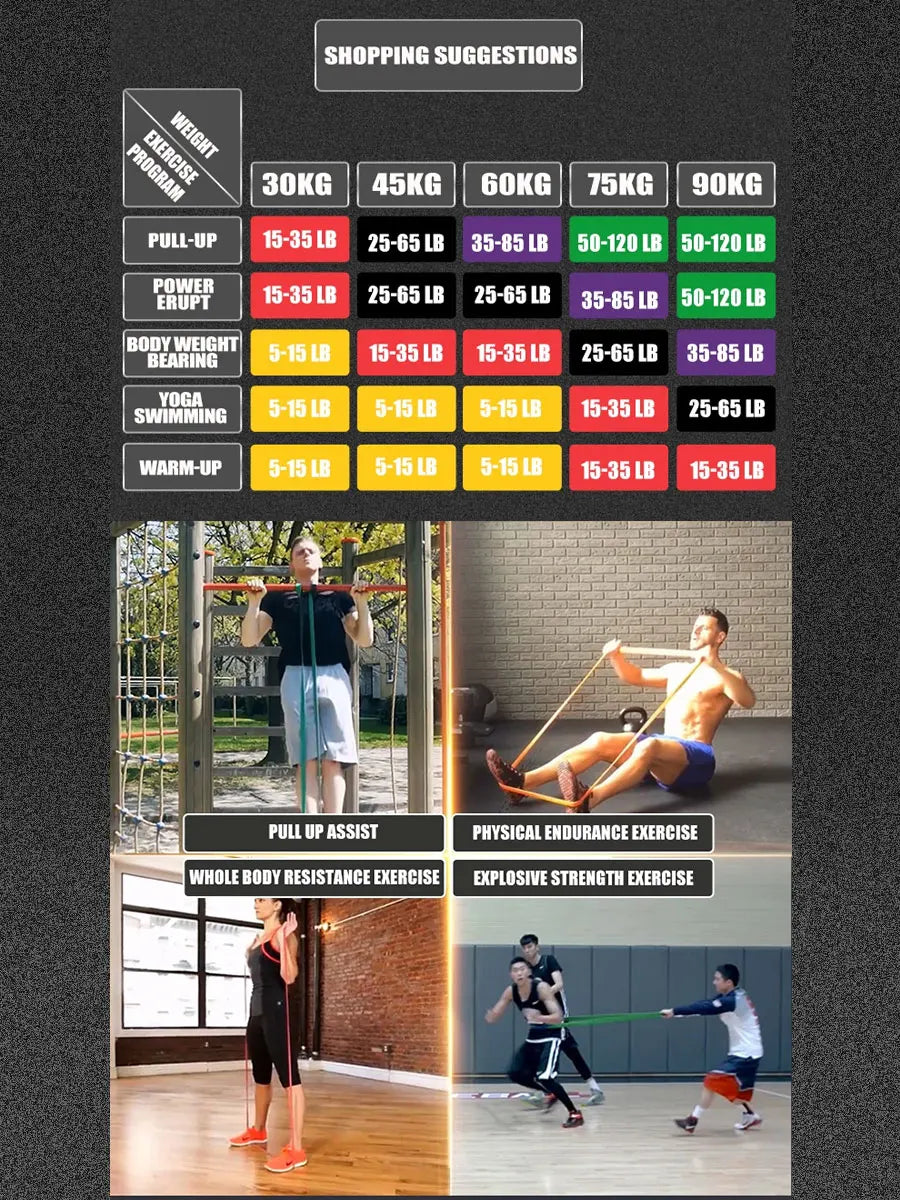 Resistance Bands, Exercise Bands Pull Up Assist Bands Powerlifting Bands for Men and Women Fitness Training,Home Workouts