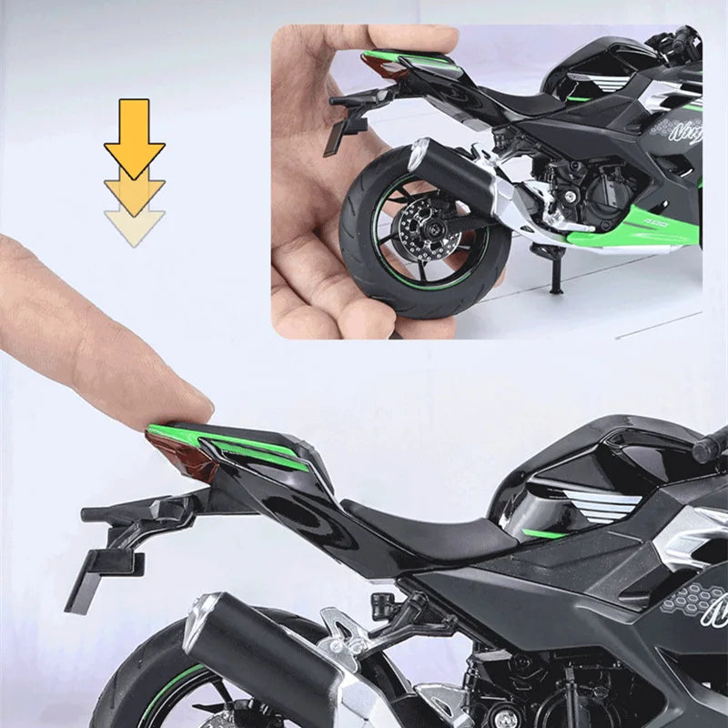 Diecast Kawasaki Ninja 400 Racing Motorcycle Model 1 to 12 Scale