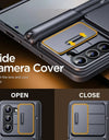 For Samsung Galaxy Z Fold 6 Case with Card Holder and Bulit in S Pen Holder Rugged Hinge Protection Wallet Kickstand Phone Case