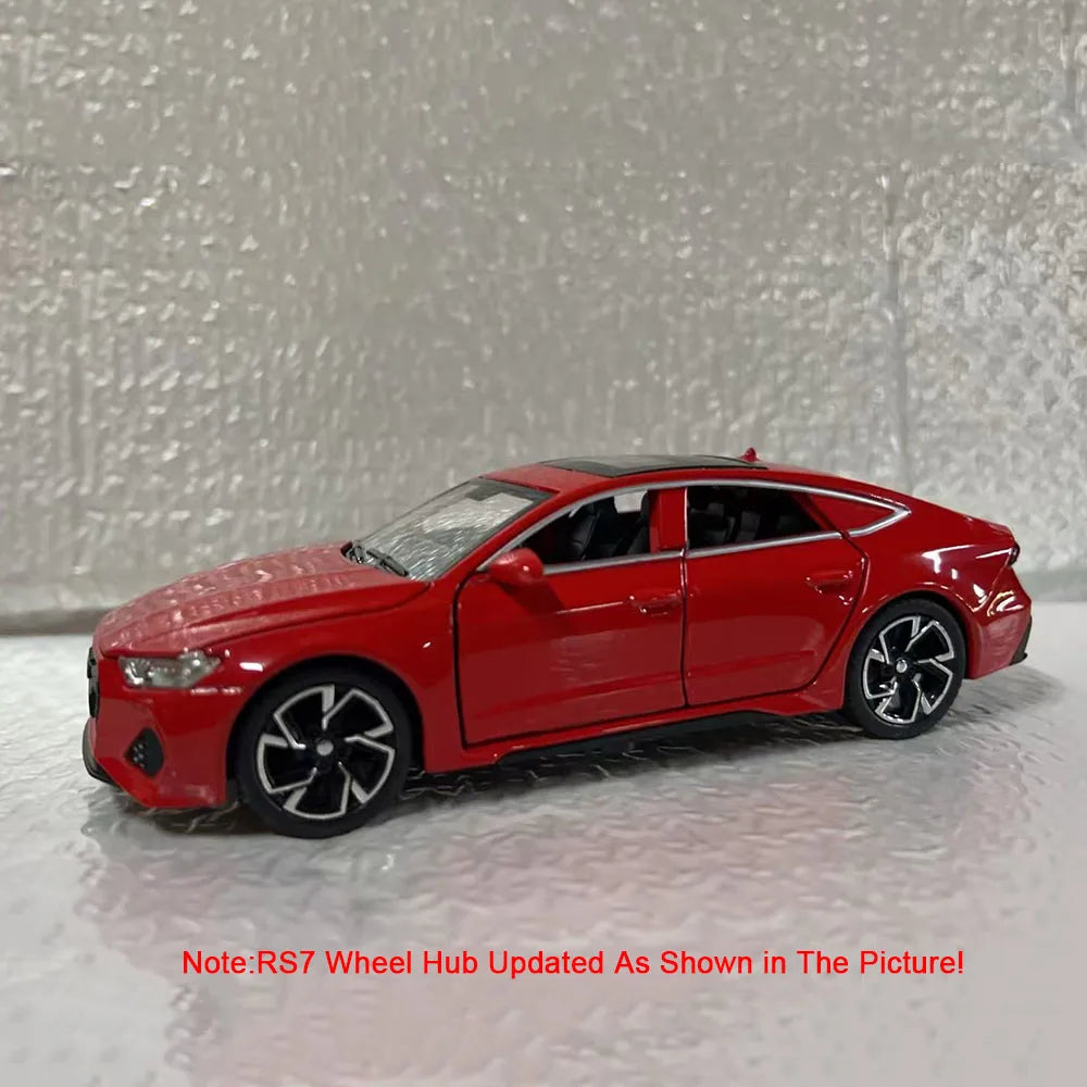1:32 RS6 RS7 Alloy Miniature Models Diecast Car Toys 6 Doors Opened Sound Light Pull Back Metal Vehices 's Holiday Gifts