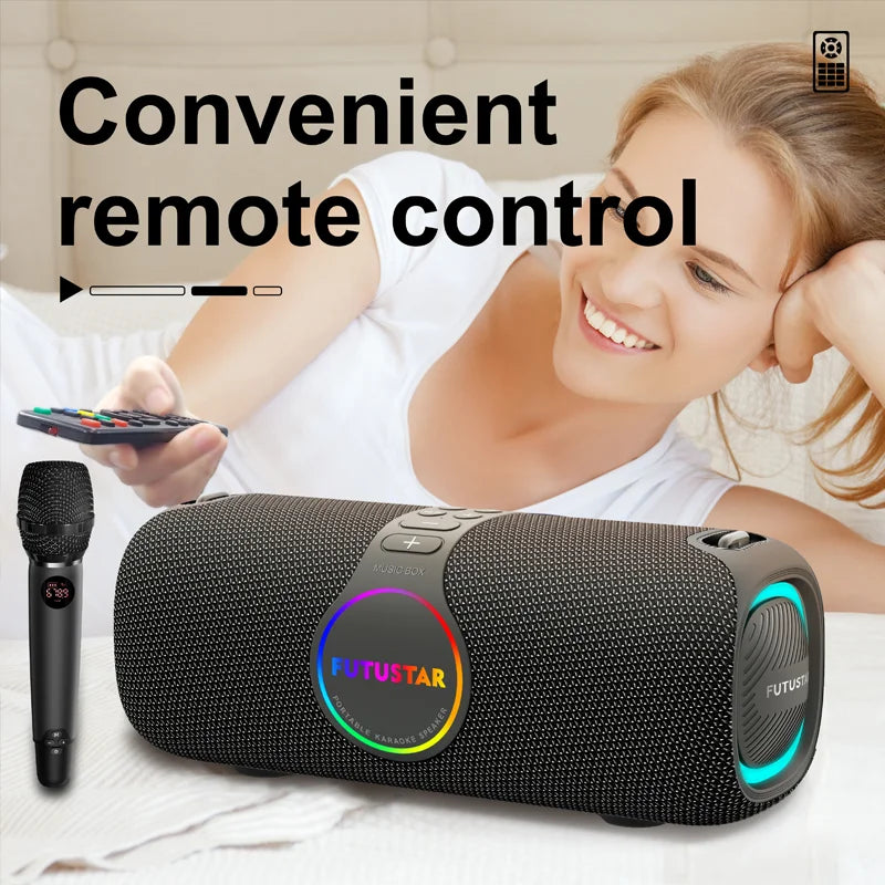 Outdoor portable wireless Bluetooth speaker 120W high-power karaoke speaker RGB subwoofer TWS/TF/AUX party karaoke speaker
