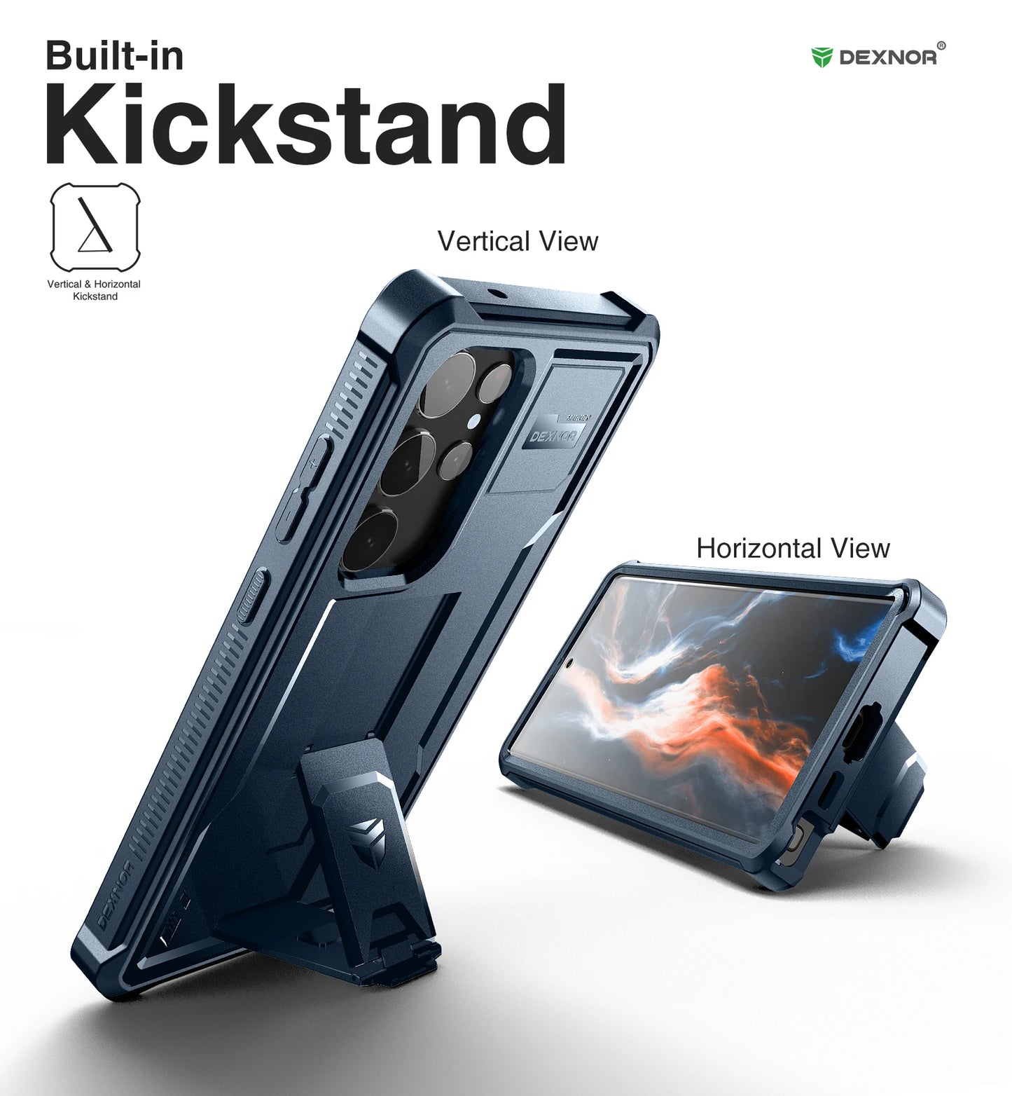 for Samsung Galaxy S23 Ultra Case Full Body Heavy Duty Military Grade Protection Built-in Screen Protector and Kickstand