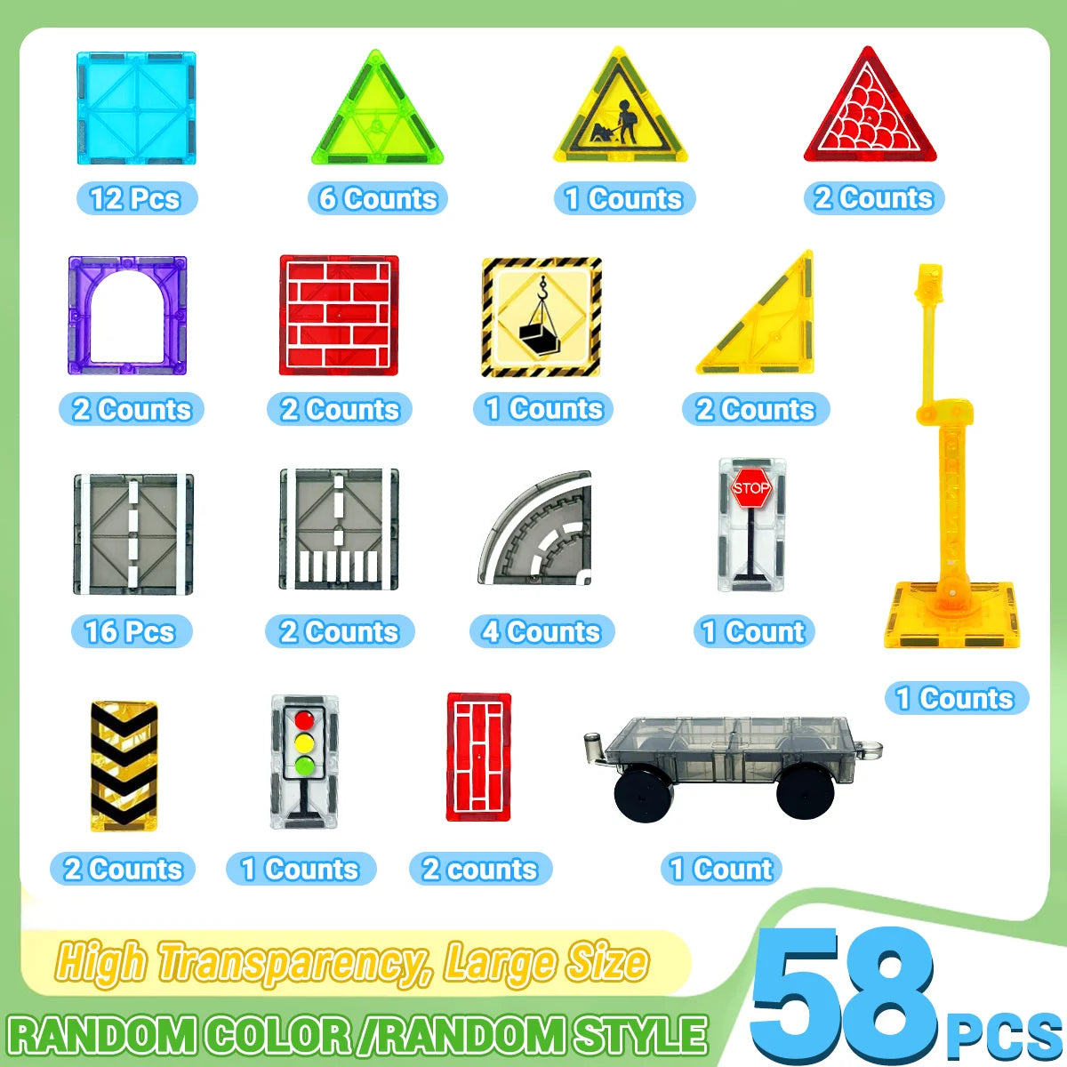 Building Blocks set with car assembly toys  Montessori Educational Game Toys for Boys Girls Gifts