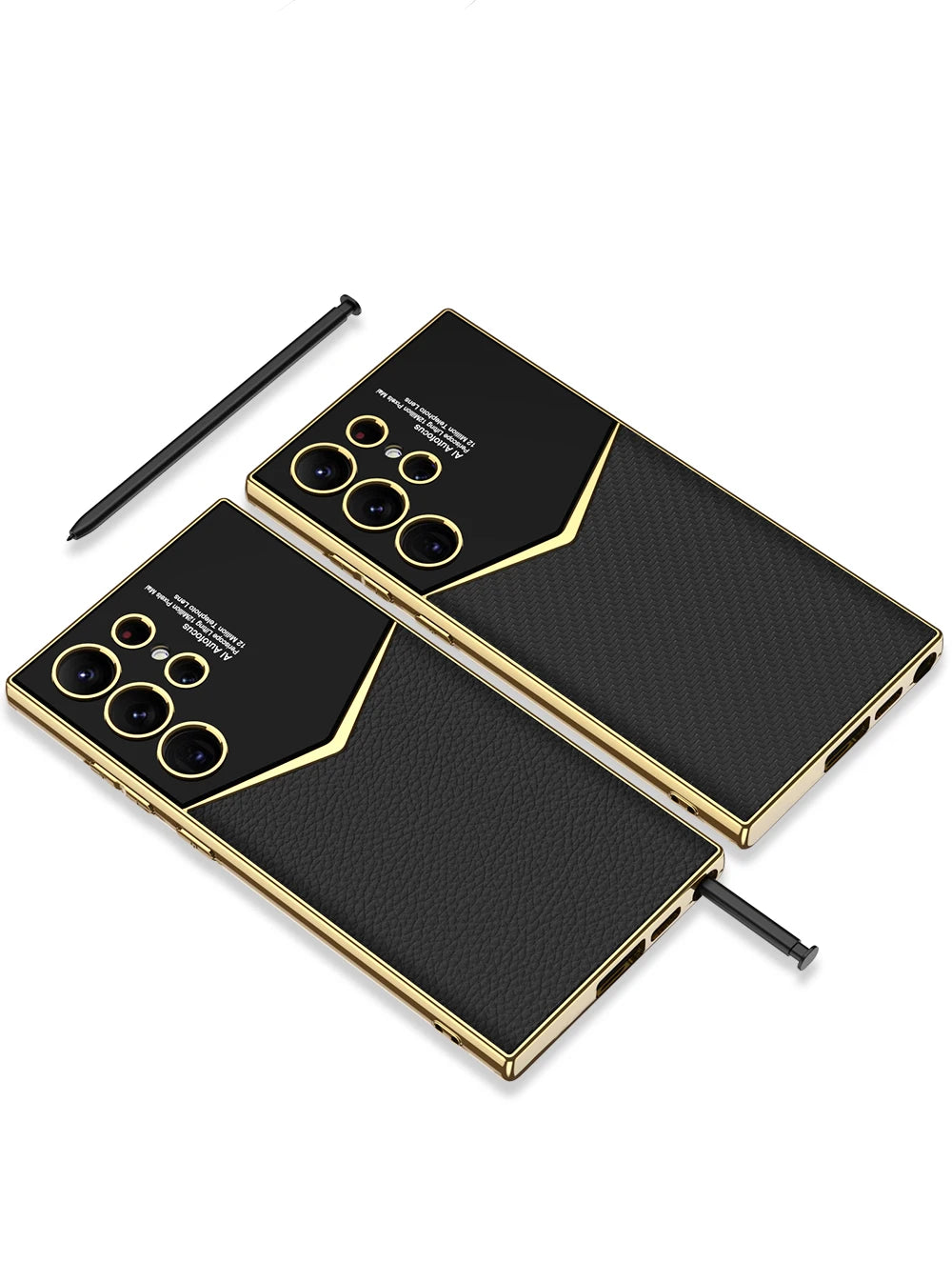 Electroplated Leather Shockproof Case for Samsung Galaxy S26 / S25 / S24 Ultra – Full Coverage Soft Silicone Protective Back Cover with Card Holder