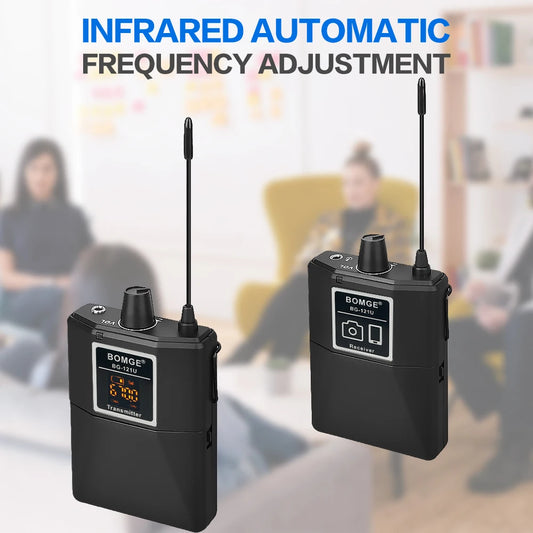 Wireless Lavalier Microphone System with Dual Transmitters for Smartphones Cameras and Live Streaming