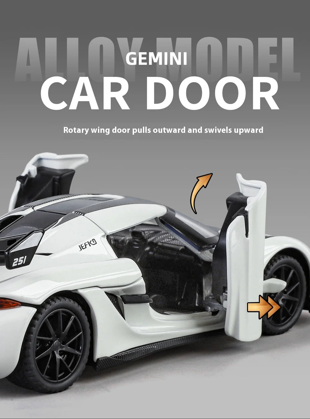 1:24 Gemera GT Sports Car Alloy Diecast Metal Model Sound Light Pull Back Toy Boys Simulation Car Model Ornament Present