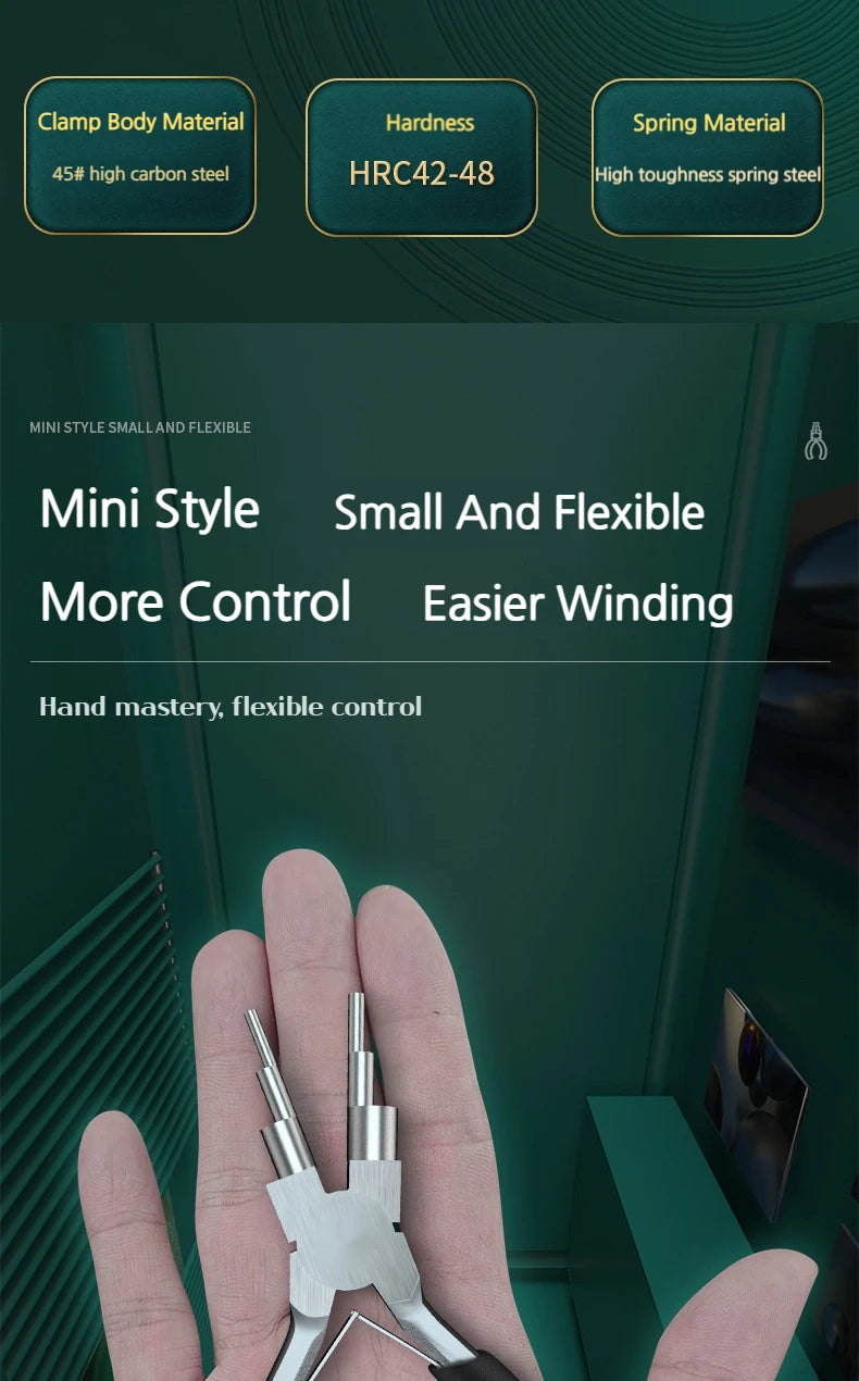 1pc Iron Wire Looping Jewelry Pliers, 6-in-1 Bail-Making Pliers, With Non-Slip Comfort Grip Handle, For Loops Making Tool