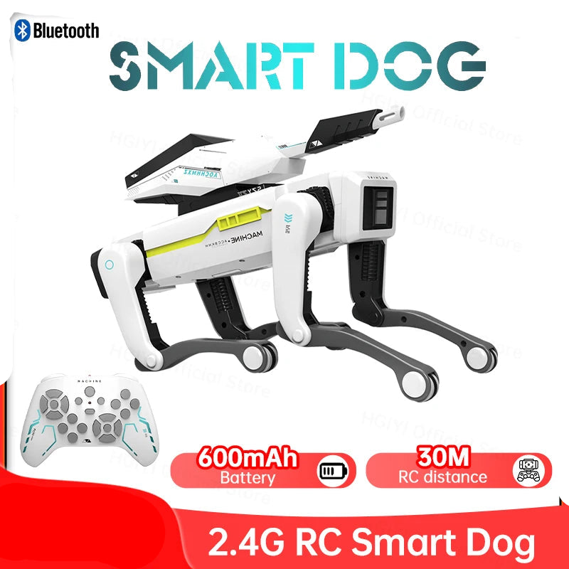 Electric RC Intelligent Robot Dog Multifunction RC Mechanical Dog with turret Educational Toy Bionic Smart Robot Toy