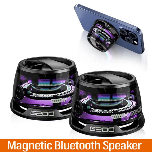 Outdoor Bluetooth Speaker Wireless Portable Mini Travel Stereo Speaker with RGB Color Light and Phone Holder for Ios