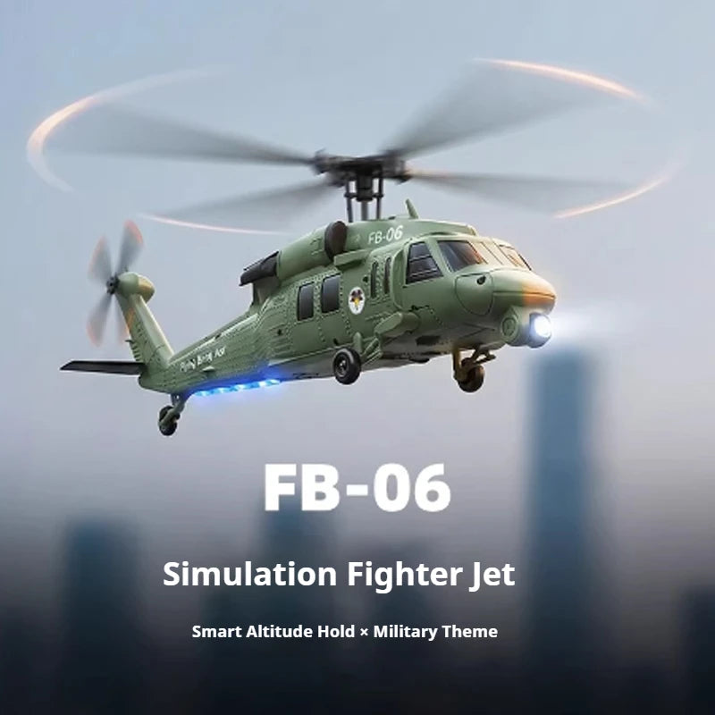 FB06 Black Hawk Remote Control Helicopter 4 Channel Optical Flow Positioning Simulation Model