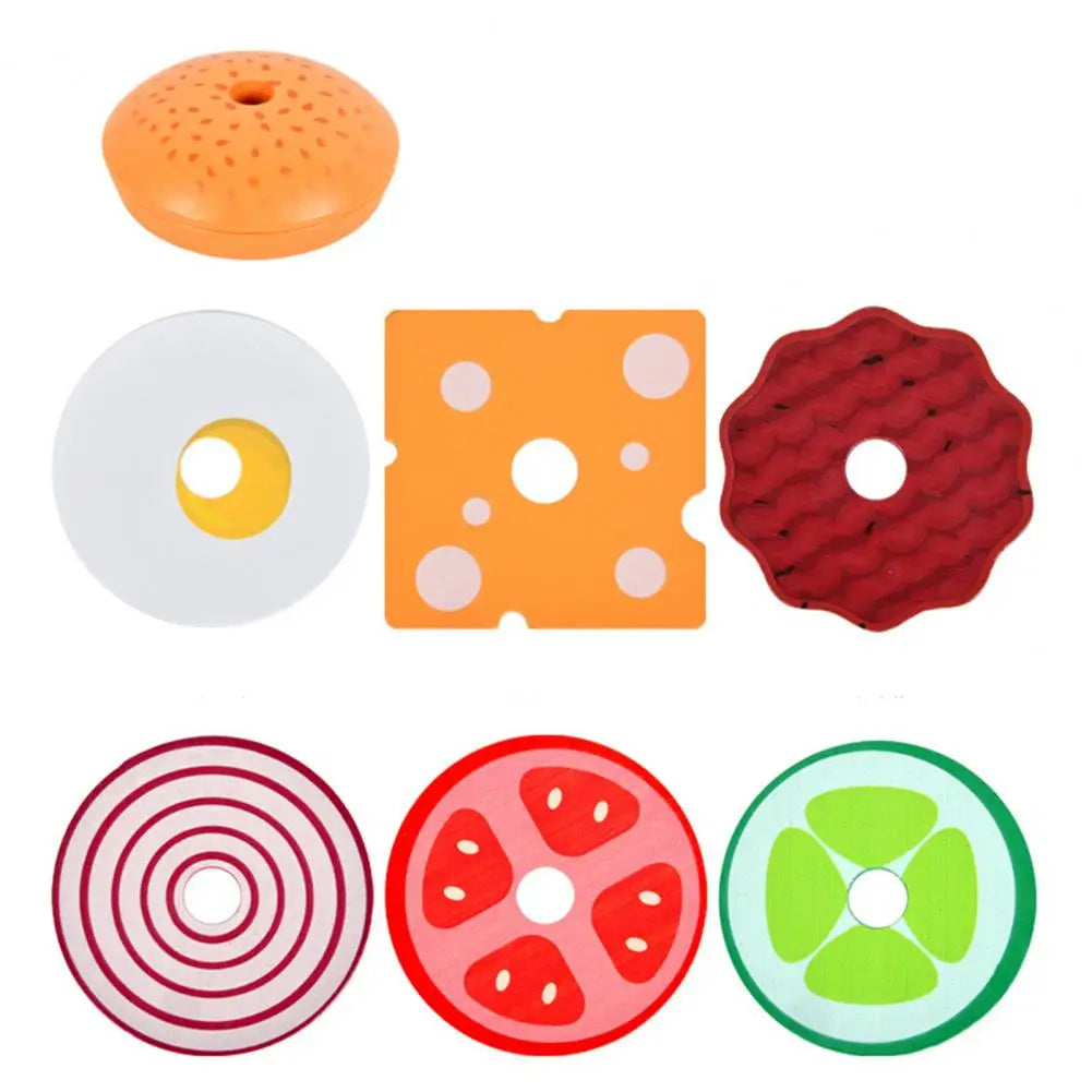 Kids Montessori  Matching Wooden Toys Simulation Hamburg DIY Colors Shape Matching Sensory Board Game Educational Toys for Kids