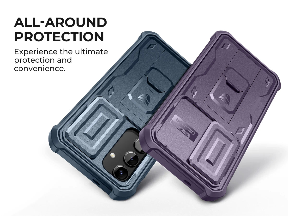 For Samsung Galaxy S24 Case 6.2 inch with Built-in Slide Camera Cover Full Body Rugged Case Built-in Screen Protector Kickstand