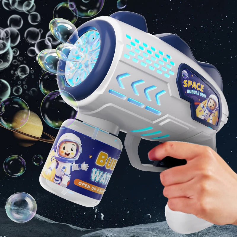 Astronaut Electric Bubble Gun Kids Toy Bubbles Machine Automatic Soap Blower with Light Summer Outdoor Party Games