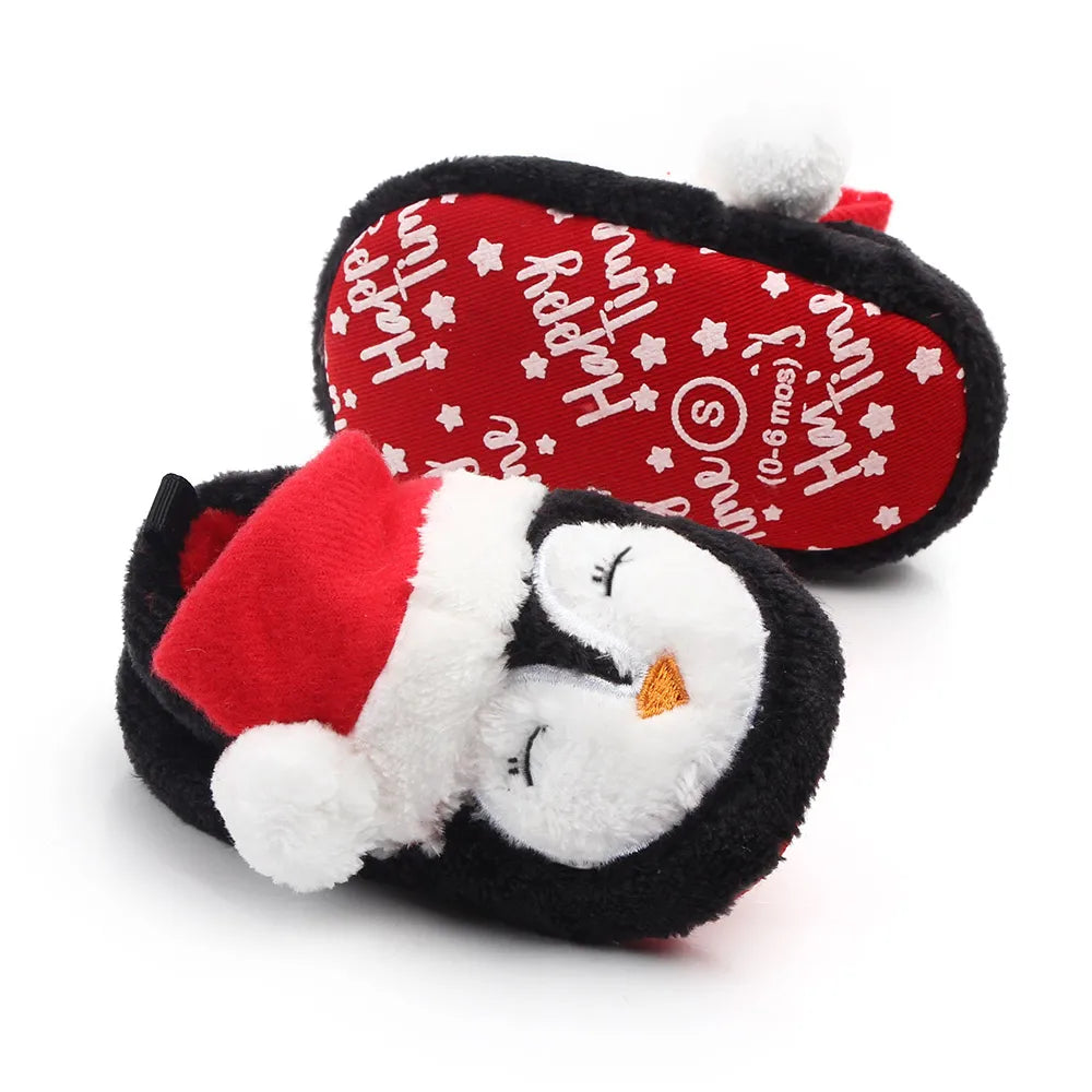 Shoes for Winter Christmas  Shoes Cute Santa for Boys and Girls 11CM/12CM/13CM 0-12 Months Warm Lining Inside Soft