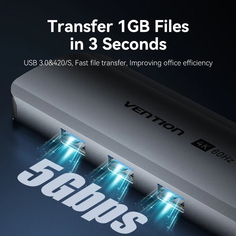 USB C HUB HDMI 4K60Hz RJ45 PD 100W USB Splitter Adapter USB 3.0 HUB For iPhone 15 Macbook Air Pro iPad Samsung Laptop PC