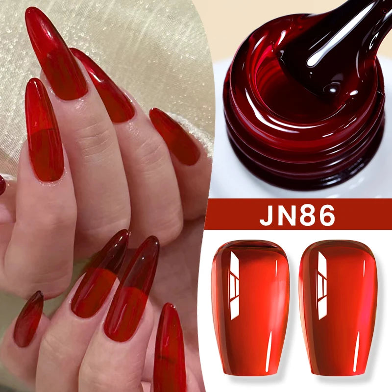 10ml Jelly Nude Gel Nail Polish Autumn Amber Semi Transparent Manicure Soak off UV LED Nails Gel Varnish