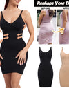 Full Slip Shapewear Women Dress V Neck Bodycon Underwear Smooth Compression Body Shaper Slimming Waist Abdomen Belly Corset