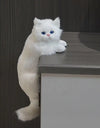 Simulation cat plush Doll Realistic Cute Cat Furry Hanging Ornaments Car Decoration Stuffed Animals Sculptures creative gift