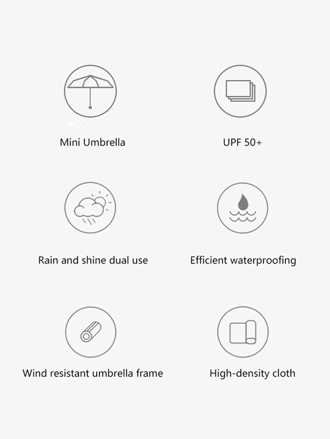 Mini Pocket Folding Umbrella Aluminum Alloy Frame Five Fold UV Protection Ultra Light Compact Travel Umbrella Sun Rain Use