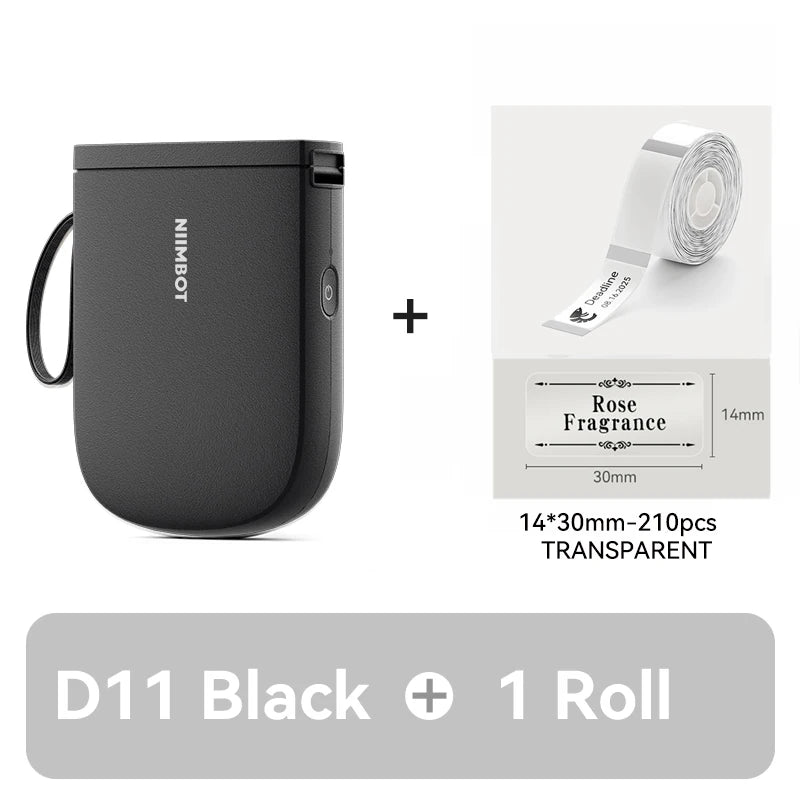D11 Mini Thermal Label Printer 300DPI, Bluetooth Wireless Inkless Sticker Maker, Portable Label Printer for Android & iOS
