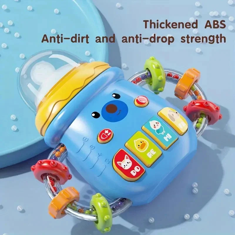 Montessori Baby Musical Feeding Bottle Toys Infant Grip Training Music Story Educational Toys for Boys Girls Toddler Gift