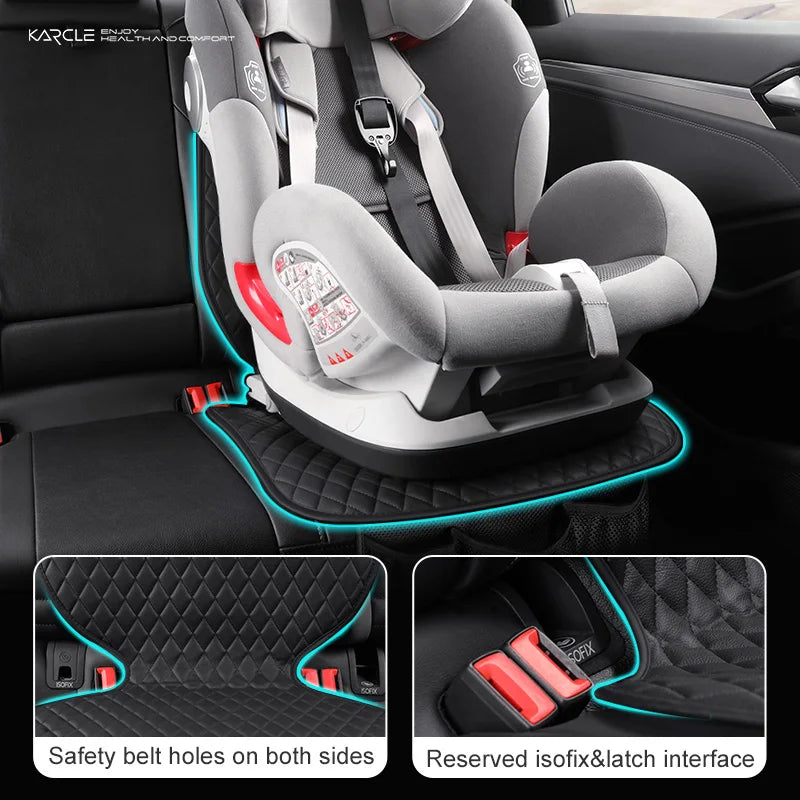 PU Leather Car Seat Protection Mat Car Seat Protector for Child Universal Car Safety Seat Mat Auto Security Rear Seat Covers